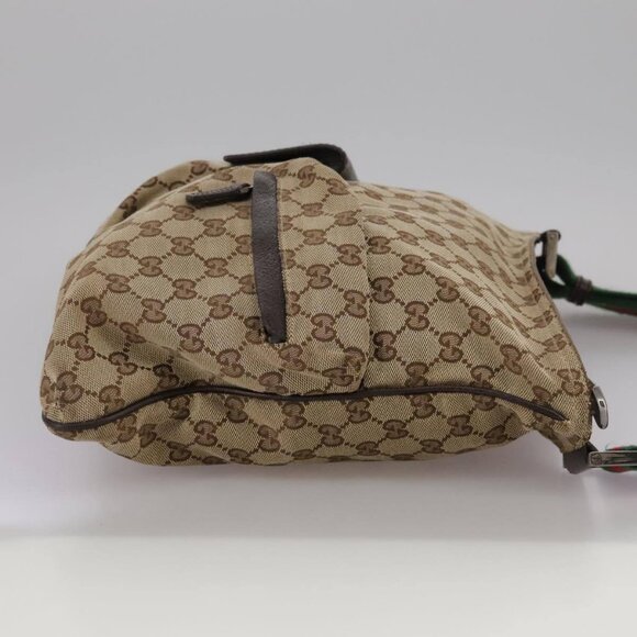 GUCCI GG Canvas Web Sherry Line Shoulder Bag Beige Red Green 169937 Auth ki5345 - Picture 6 of 16